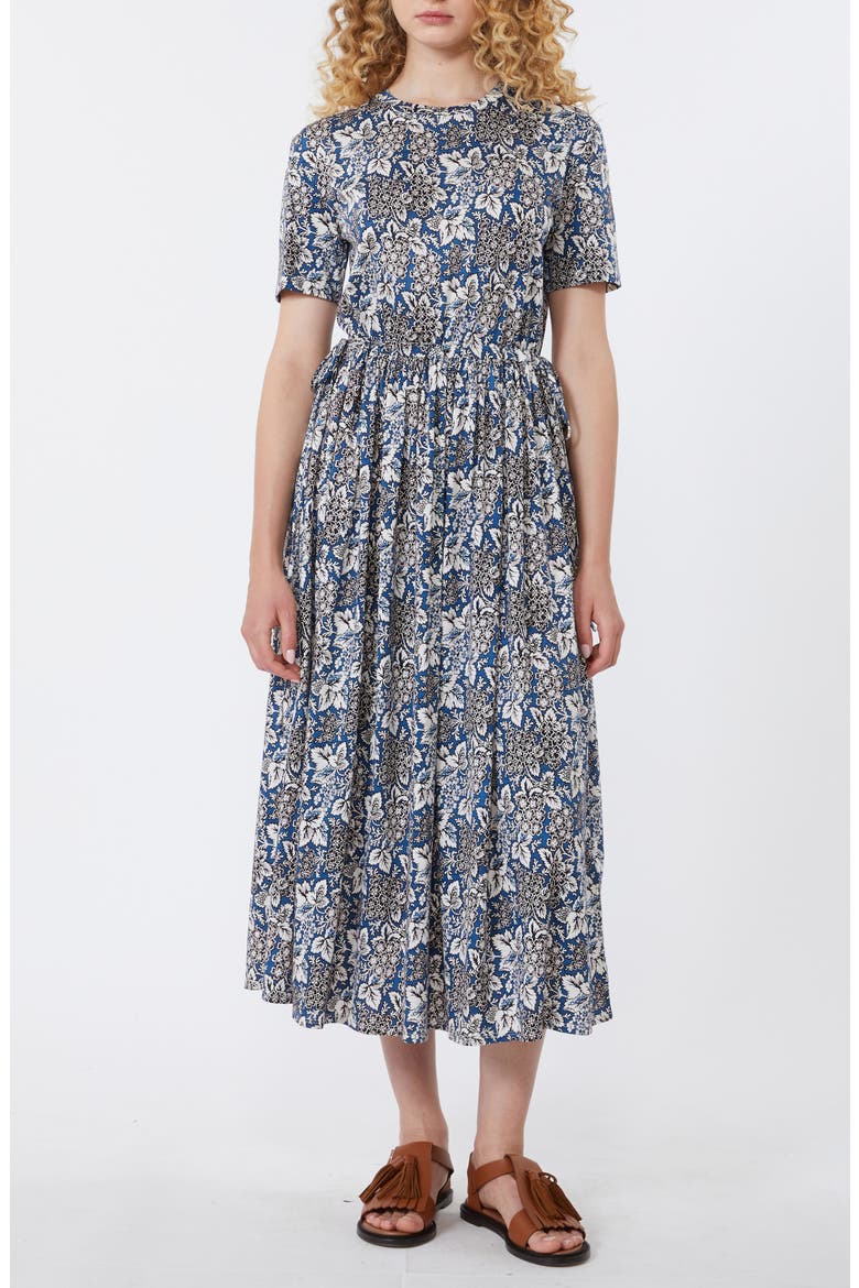 Fascino Floral Print Midi Dress, Main, color, LIGHT BLUE
