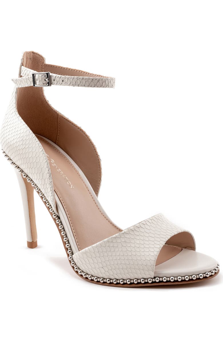 BCBGeneration Jessika Snake Embossed Ankle Strap Sandal, Main, color,