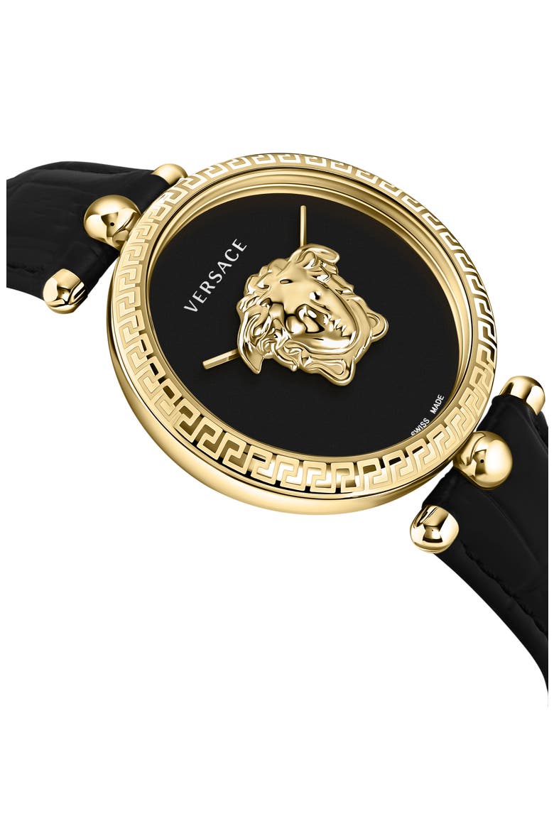 Palazzo Empire Two Hand Quartz Leather Strap Watch, 39mm, Alternate, color, GOLD