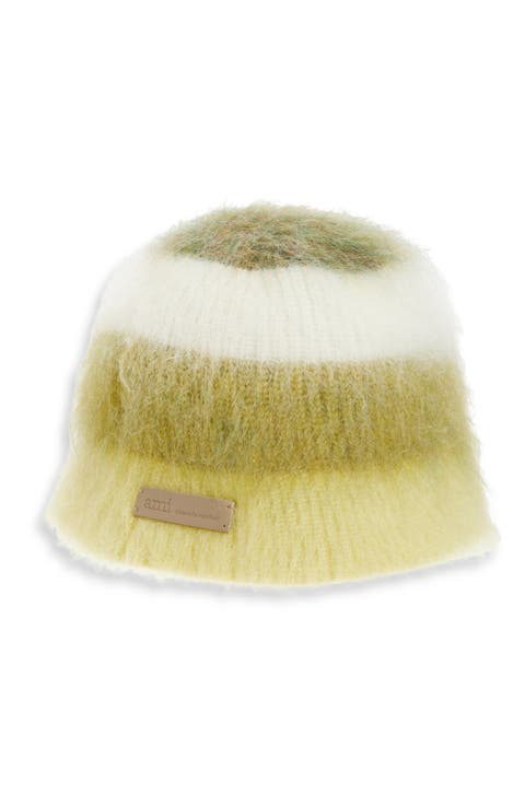 Stripe Mohair Blend Bucket Hat
