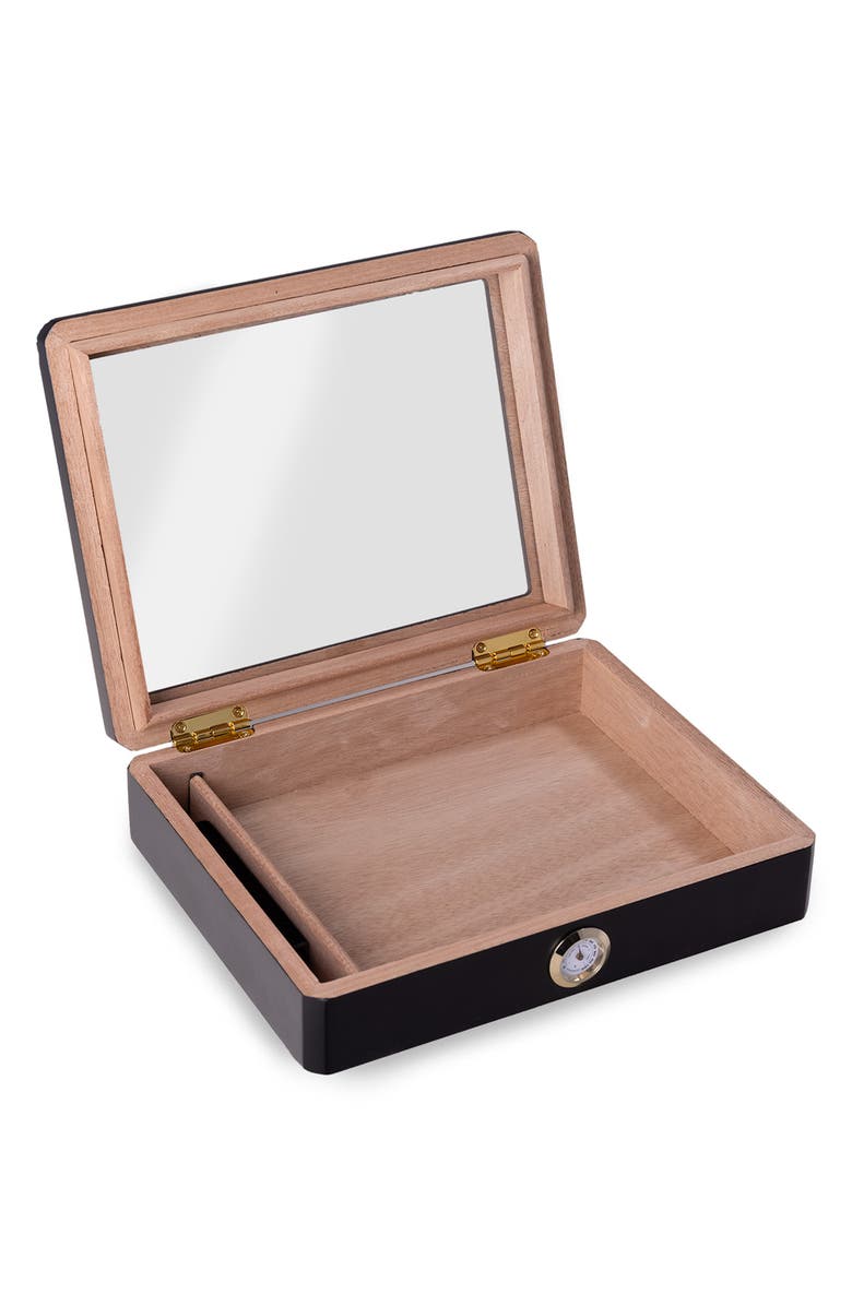 Bey-Berk Finley 12 Cigar Humidor, Alternate, color, Black