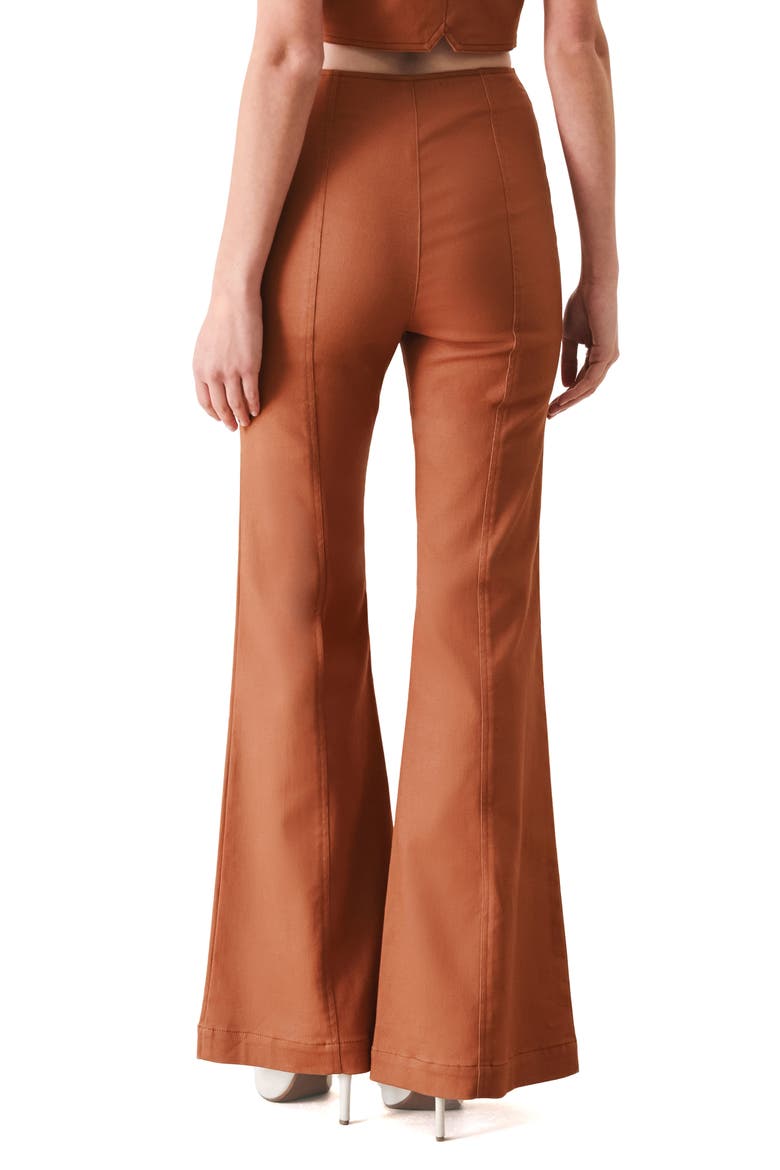 Belted Flare Leg Pants, Alternate, color, TERRACOTTA