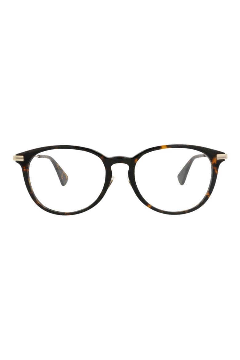 53mm Round Optical Glasses, Main, color, HAVANA GOLD TRANSPARENT