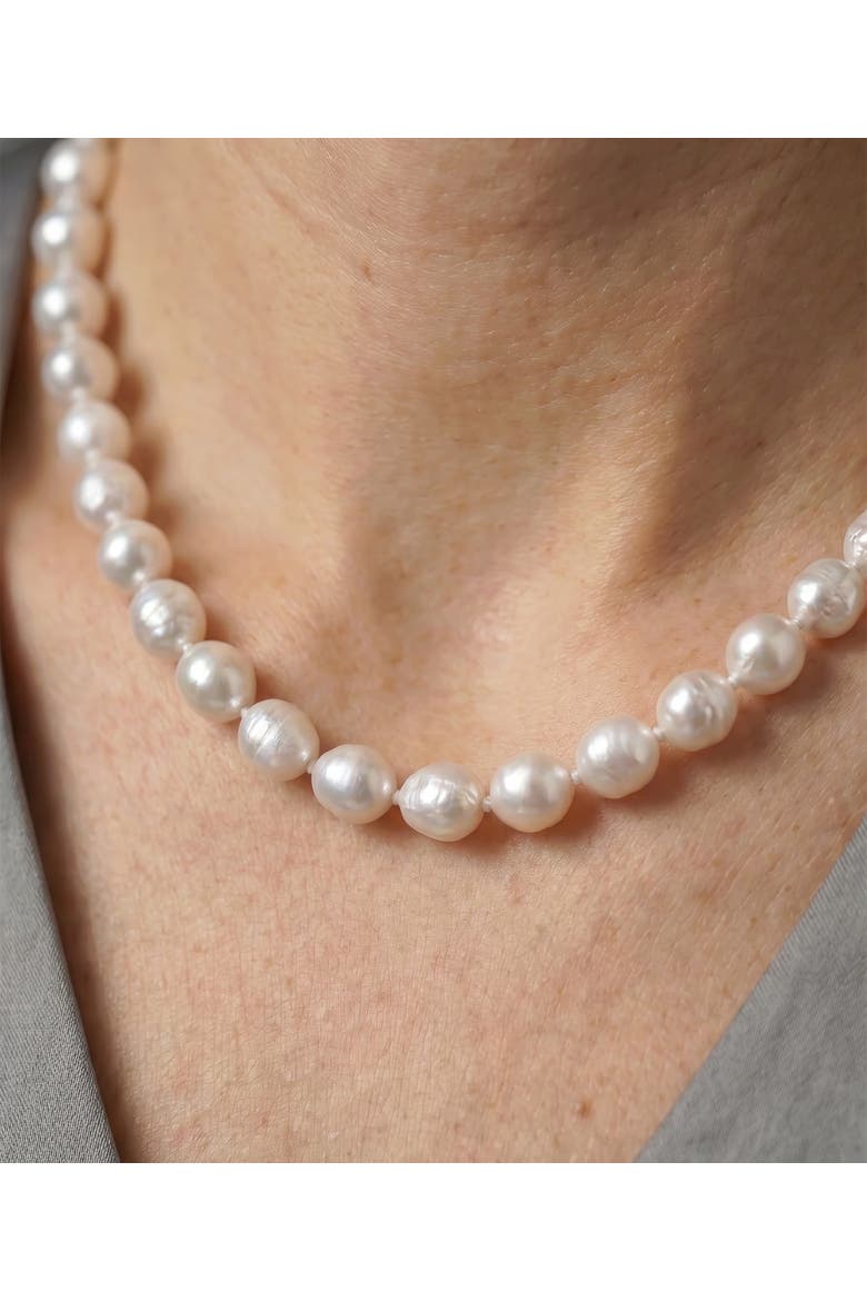 8.0-8.5mm Japanese Akoya Baroque Pearl Necklace, Alternate, color, Yellow Gold Clasp