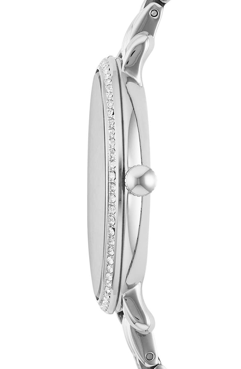 Fossil 'Jacqueline' Crystal Bezel Bracelet Watch, 36mm, Alternate, color, 