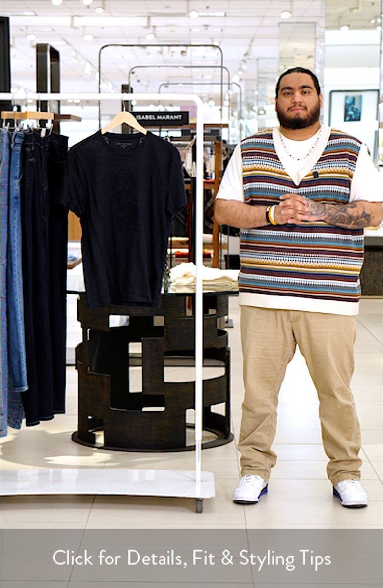 Rose Vine Embroidered Linen T-Shirt, sales video thumbnail