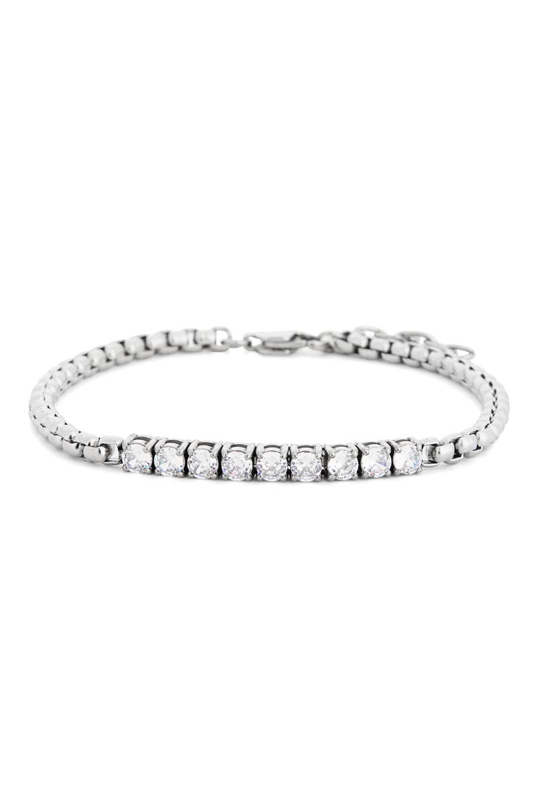 Luca Tennis Chain Bracelet, Main, color, SILVER
