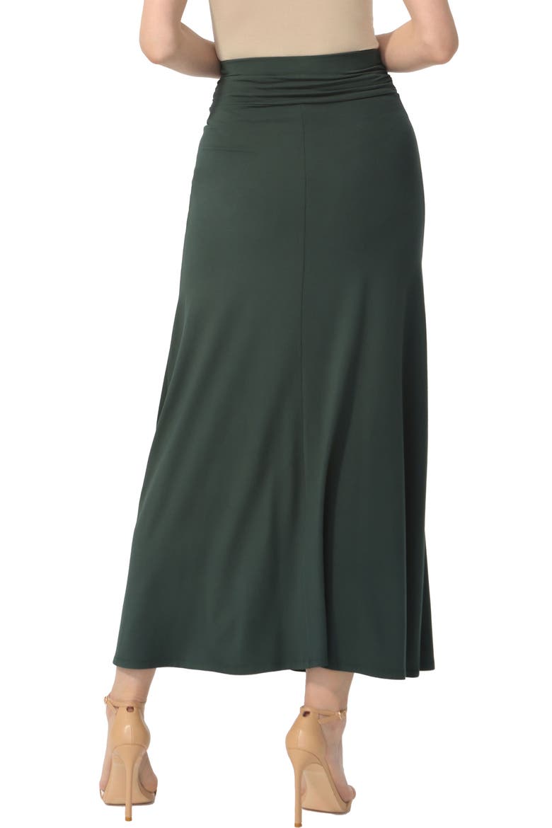 Women's Waist Ruched Maxi Skirt, Alternate, color, Forest Green