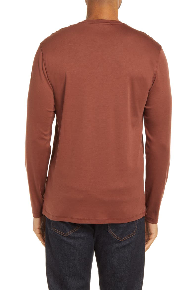 Georgia Long Sleeve V-Neck T-Shirt, Alternate, color, RUST