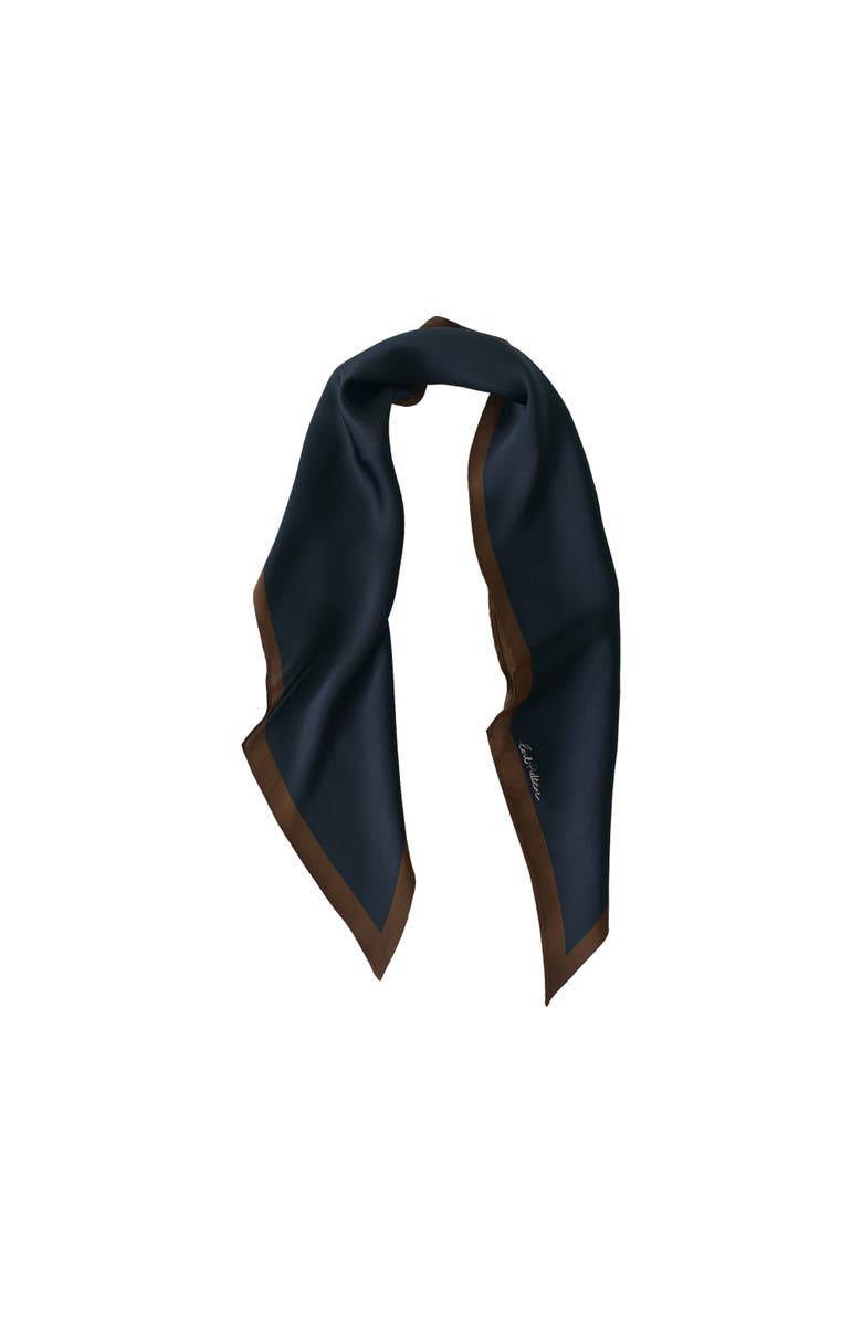 Lost Pattern "Satin" Silk Neck Scarf, Main, color, Black