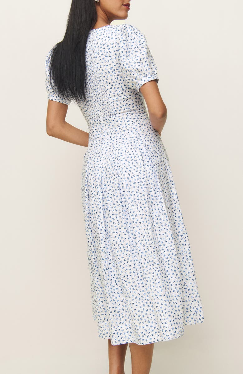 Couco Floral Linen Midi Dress