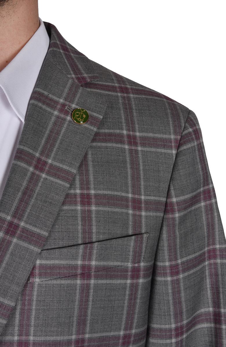 CRICKETEER Plaid Wool Blend Blazer, Alternate, color, Grey