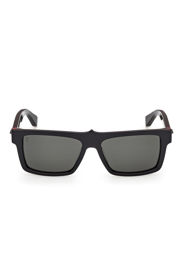 57mm Square Sunglasses, Main, color, BLACK / GUNMETAL / ZIESS SMOKE
