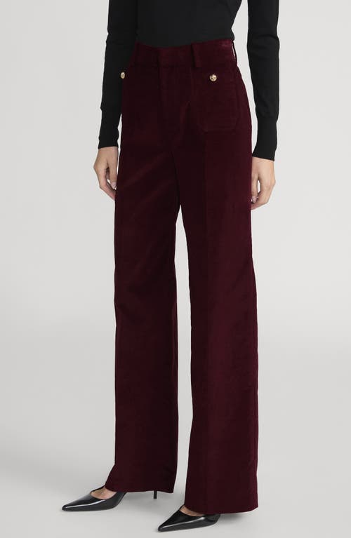 Frame Modernist High Waist Pocket Pants In Burgundy