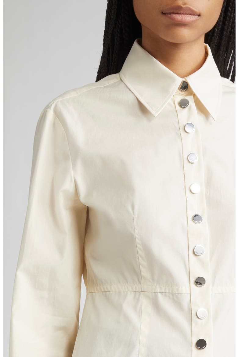 Azoto Peplum Snap-Up Shirt, Alternate, color, IVORY