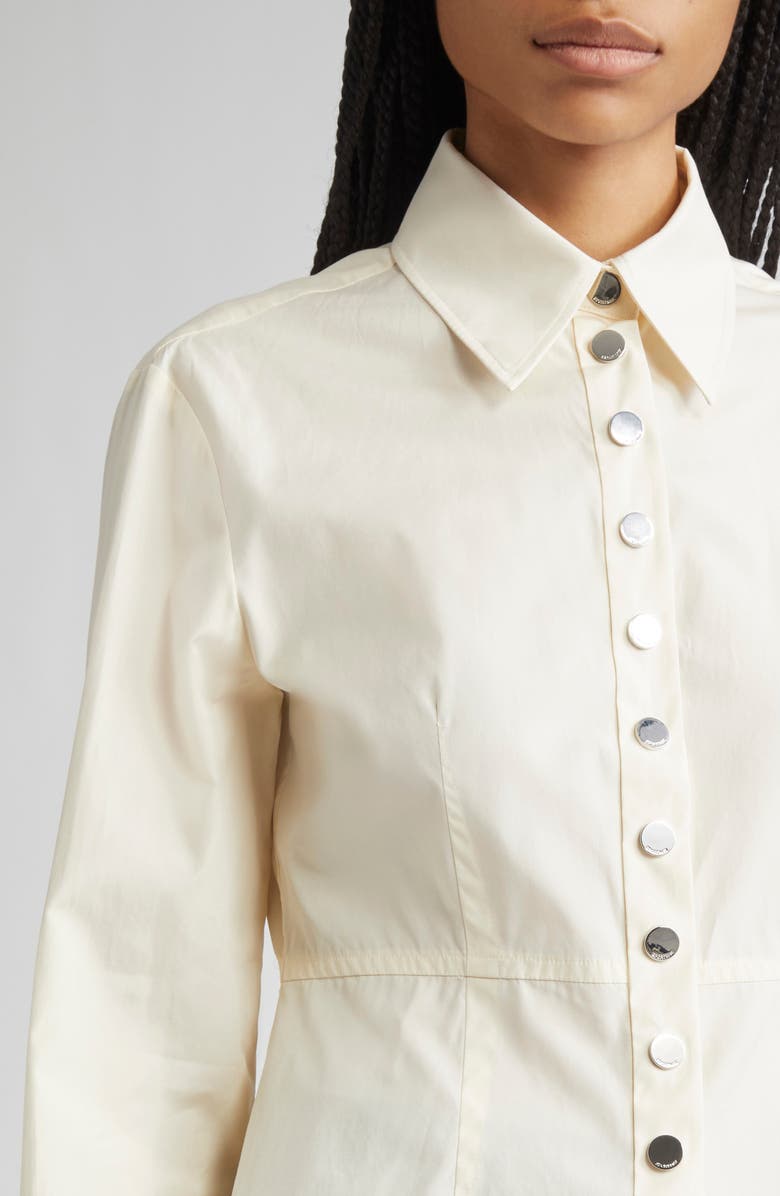 SPORTMAX Azoto Peplum Snap-Up Shirt, Alternate, color, Ivory