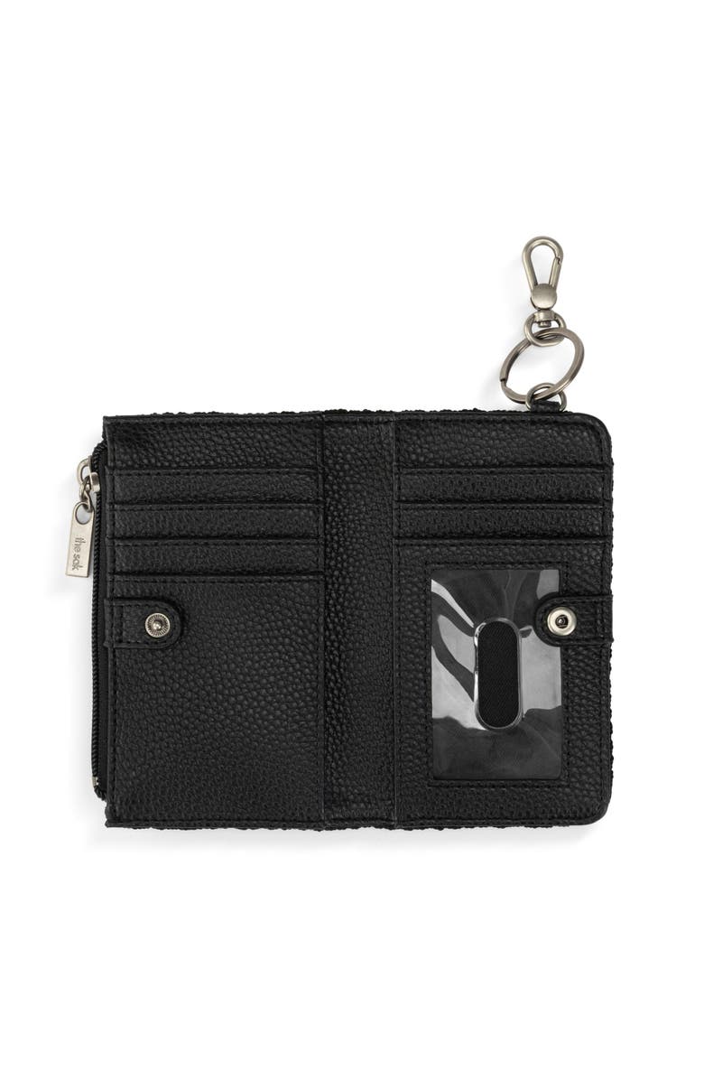 The Sak Encino Crochet Card Wallet, Alternate, color, Black