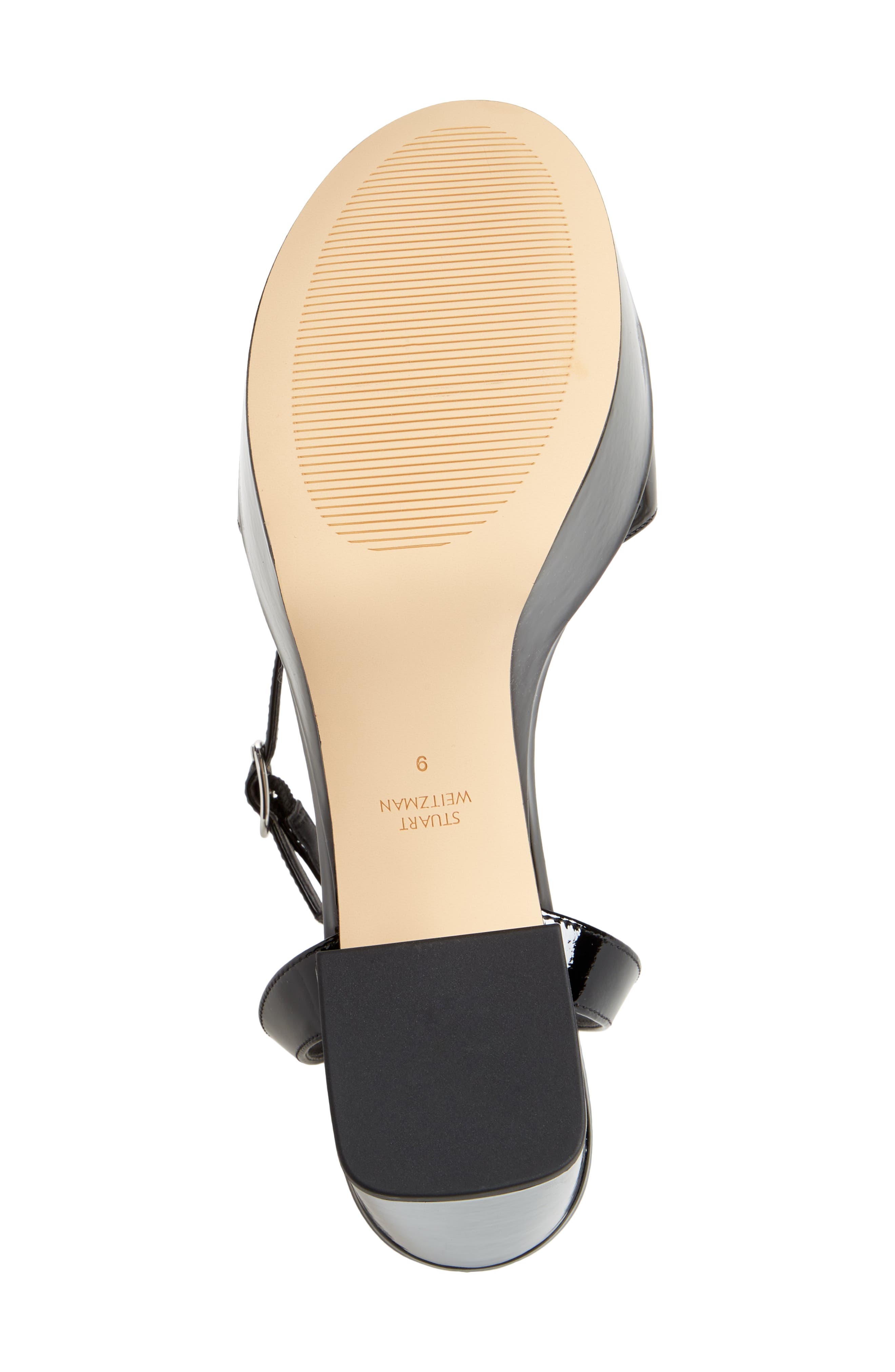 Stuart Weitzman Gala Mid Platform Sandal, Alternate, color, Black Patent