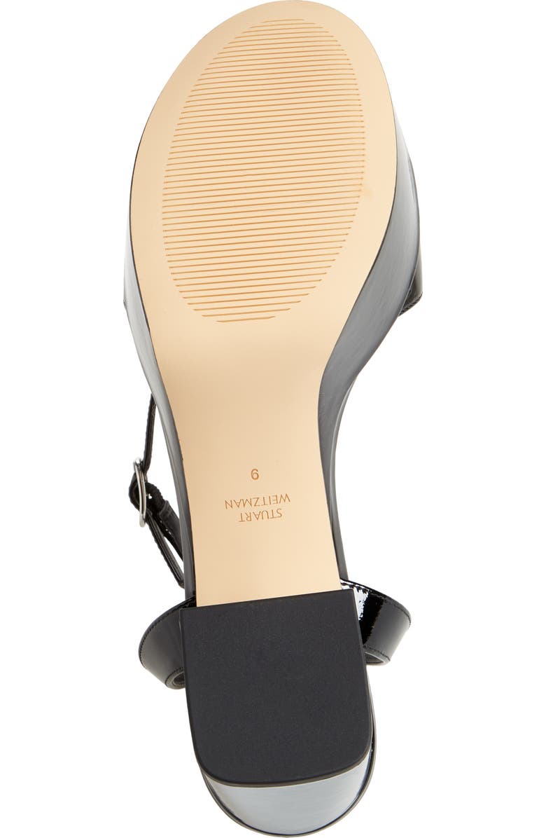 Stuart Weitzman Gala Mid Platform Sandal, Alternate, color, Black Patent