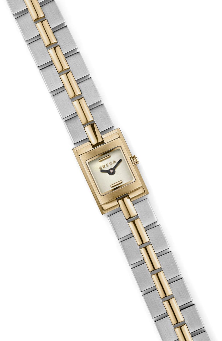 BREDA Relic Square Bracelet Watch, 16mm, Alternate, color, Two Tone