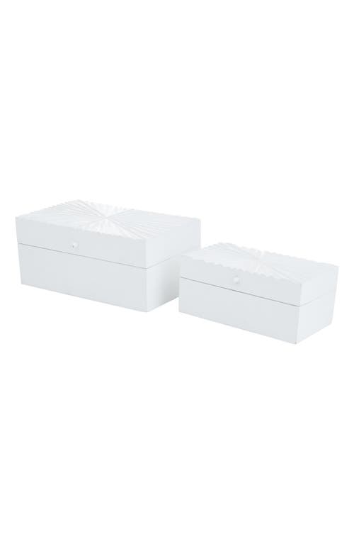 Uma Set Of 2 Contemporary Wood Boxes In White