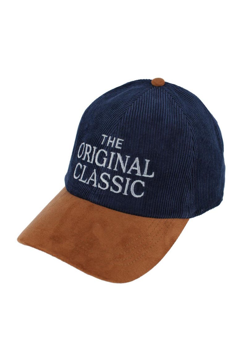 Trafalgar's The Original Classic 5 Panel Corduroy Baseball Hat with Faux Suede Brim, Alternate, color, Navy
