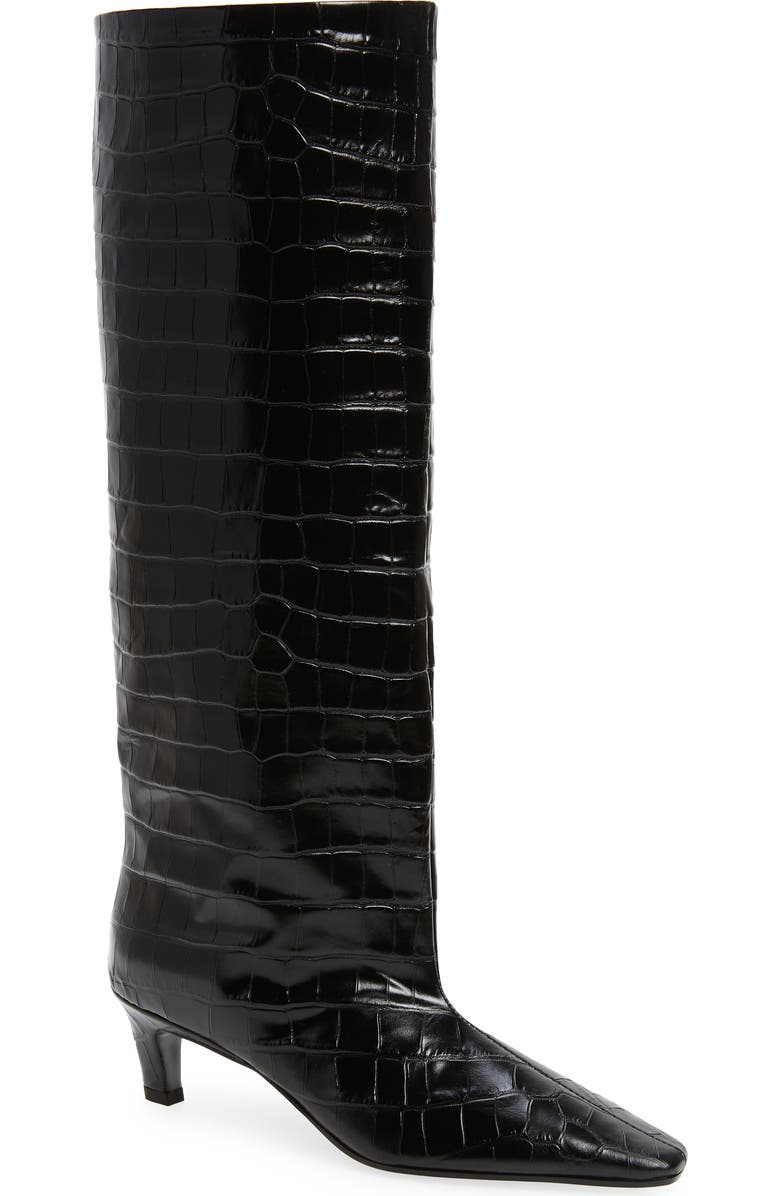 TOTEME The Wide Shaft Croc Embossed Tall Boot, Main, color,