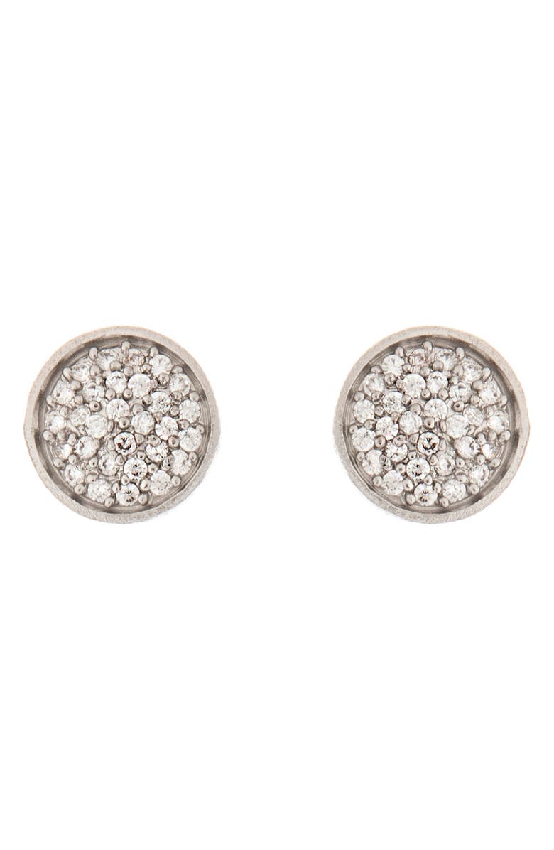 RIVKA FRIEDMAN Simulated Diamond Micro Pavé Round Post Earrings, Main, color, 