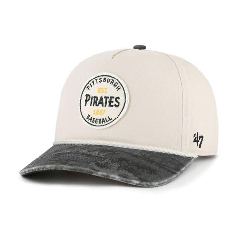 Men's '47 Cream/Black Pittsburgh Pirates Fiji Rope Hitch Adjustable Hat