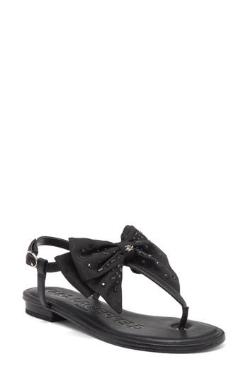 Karl Lagerfeld Paris Cristi Bow Sandal In Black