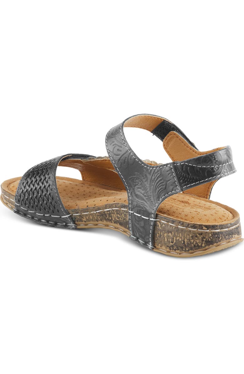 L'Artiste by Spring Step Popular Asymmetric Ankle Strap Sandal, Alternate, color, Black