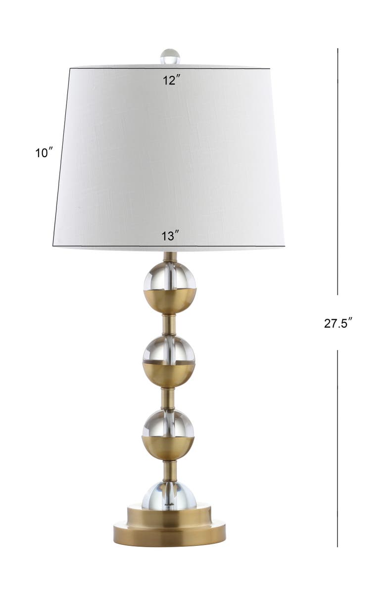 JONATHAN Y Avery 27.5" Crystal LED Table Lamp, Clear/Brass Gold, Alternate, color, Clear/Brass Gold