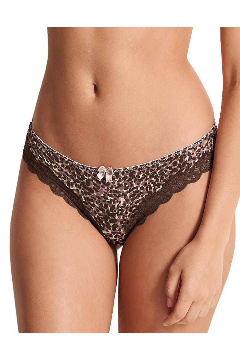 Shea Thong Panties, Main, color, Animal brown