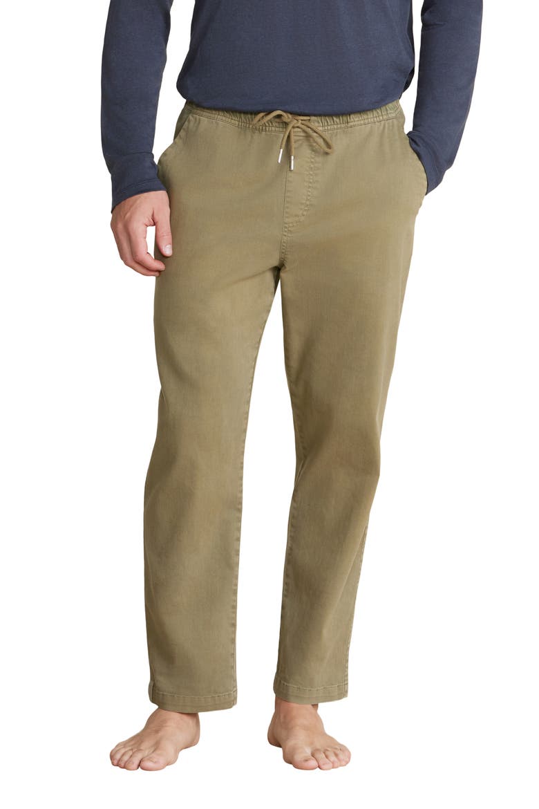 Malibu Collection® Stretch Cotton Twill Pants, Main, color, MILITARY