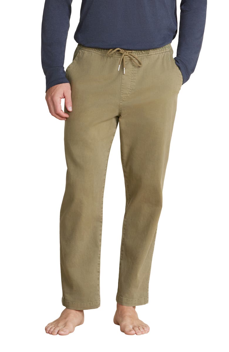 Barefoot Dreams<sup>®</sup> Malibu Collection<sup>®</sup> Stretch Cotton Twill Pants, Main, color, Military
