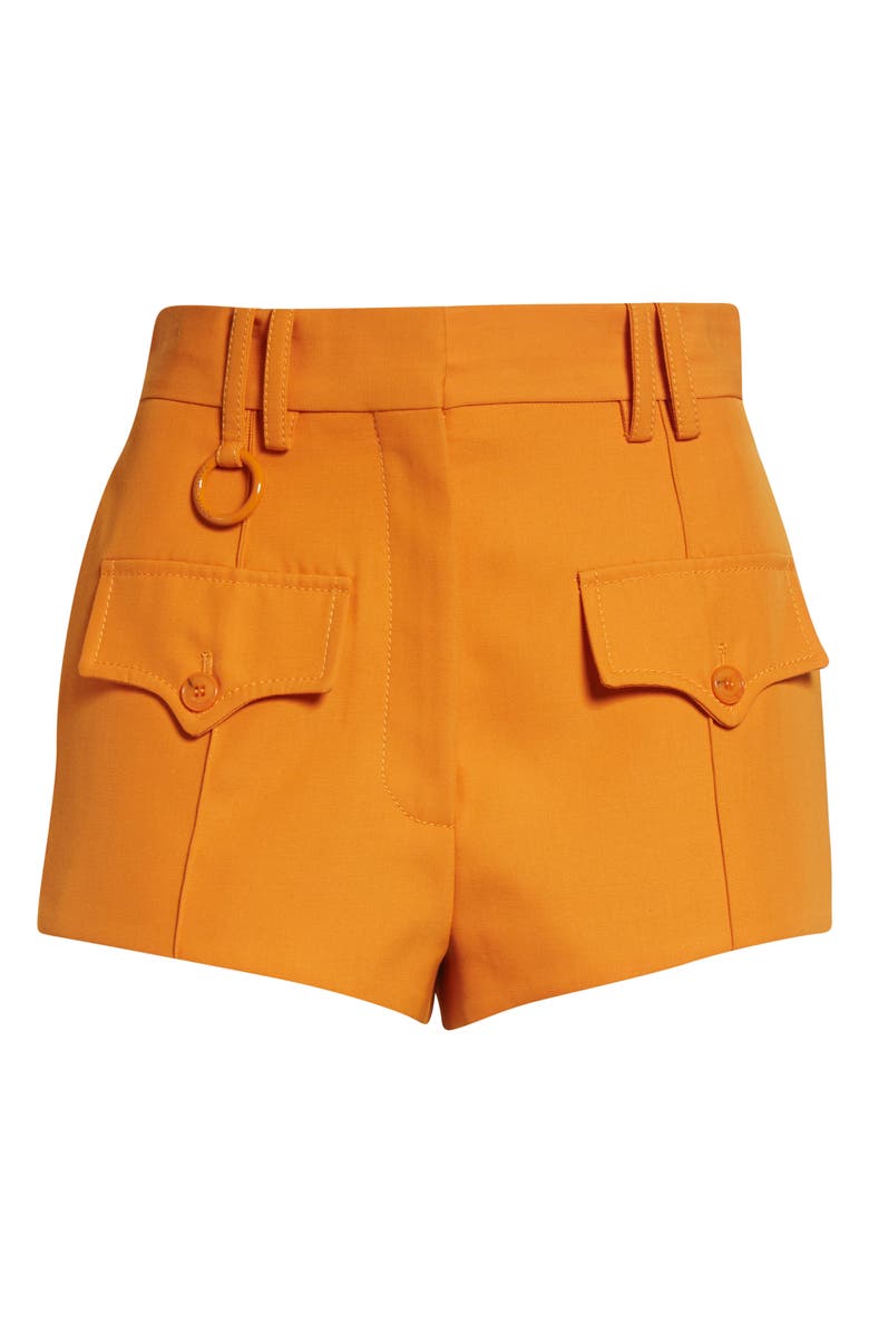 Zimmermann Kindred Spirit Alchemy High Waist Wool Blend Mini Shorts, Alternate, color, Sunset Orange