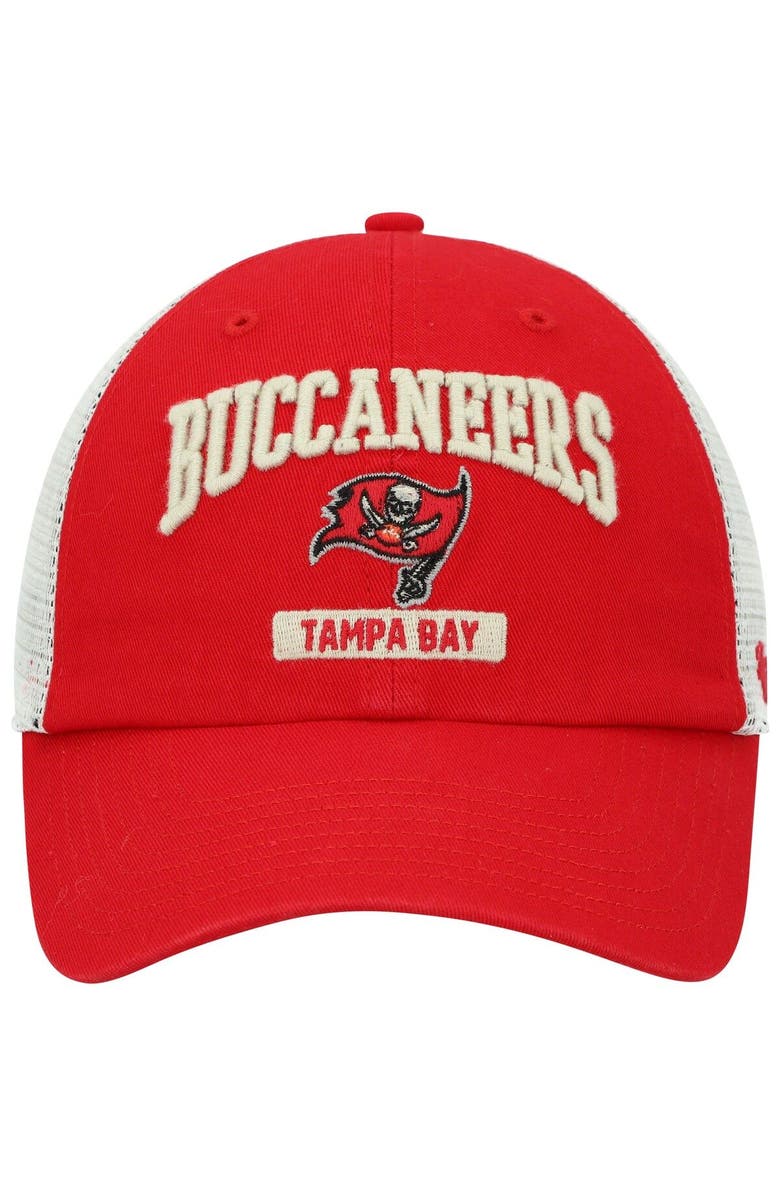 '47 Men's '47 Red/White Tampa Bay Buccaneers Morgantown Trucker Clean Up Snapback Hat, Alternate, color, Red