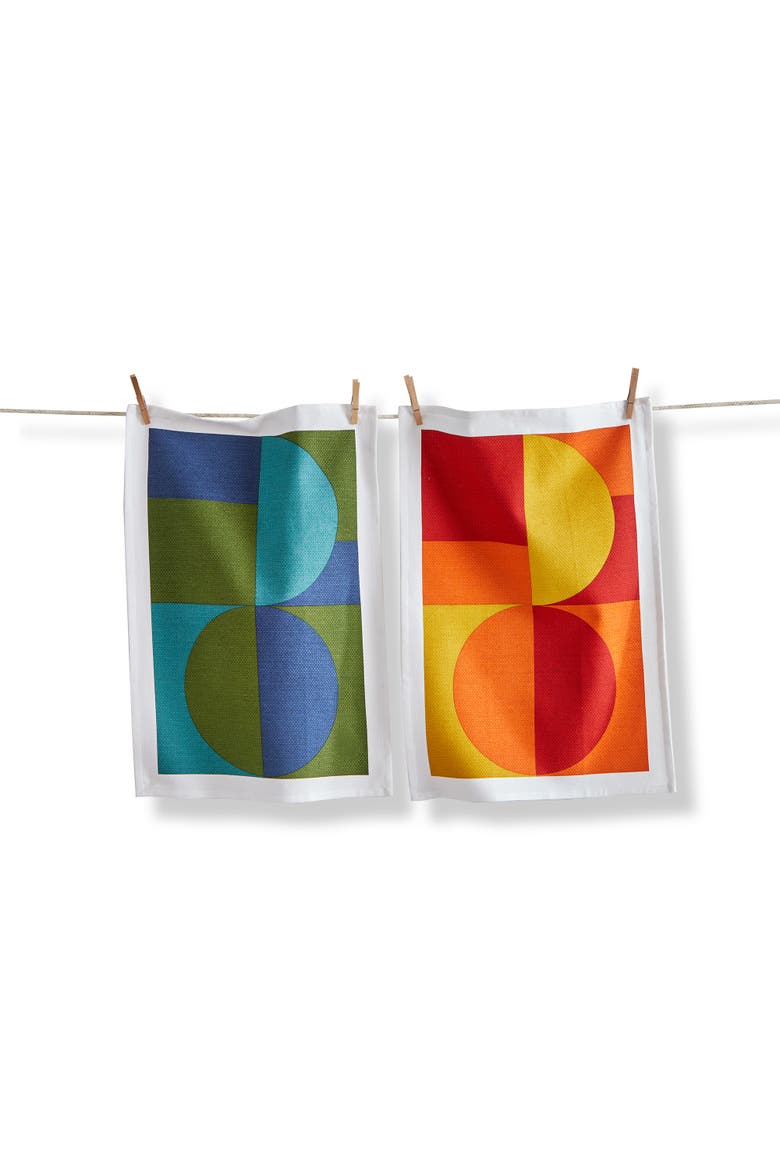 Everyday Multi Cotton Dishtowel Set of 2 26x18 in, Main, color, Blue