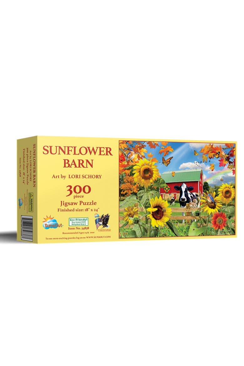 Sunflower Barn 300 piece Jigsaw Puzzle for Adults, Main, color, Multicolor
