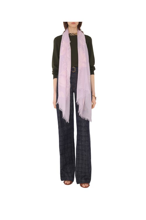 Burberry Wide Ekd Wool Scarf