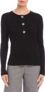 Karen Kane Rib Knit Half Placket Top