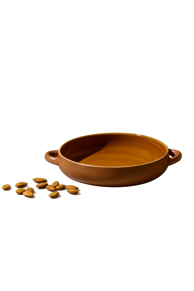 Dinner Plate With Handles, Alternate, color, Matte / Shiny Terracotta