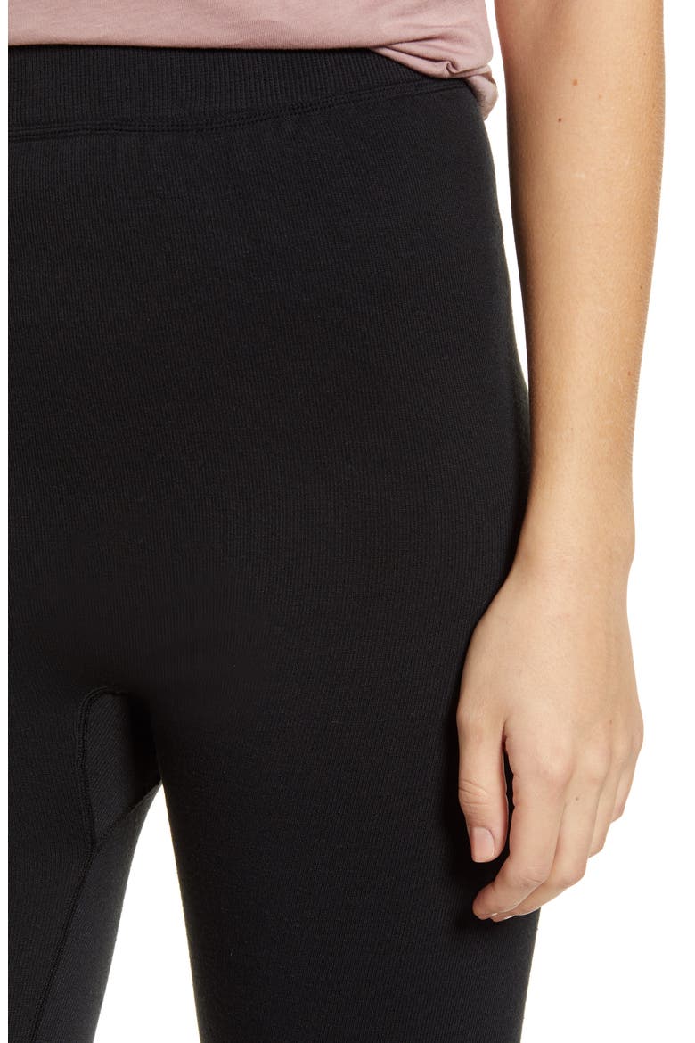 Reversible Terry Capri Leggings, Alternate, color, BLACK
