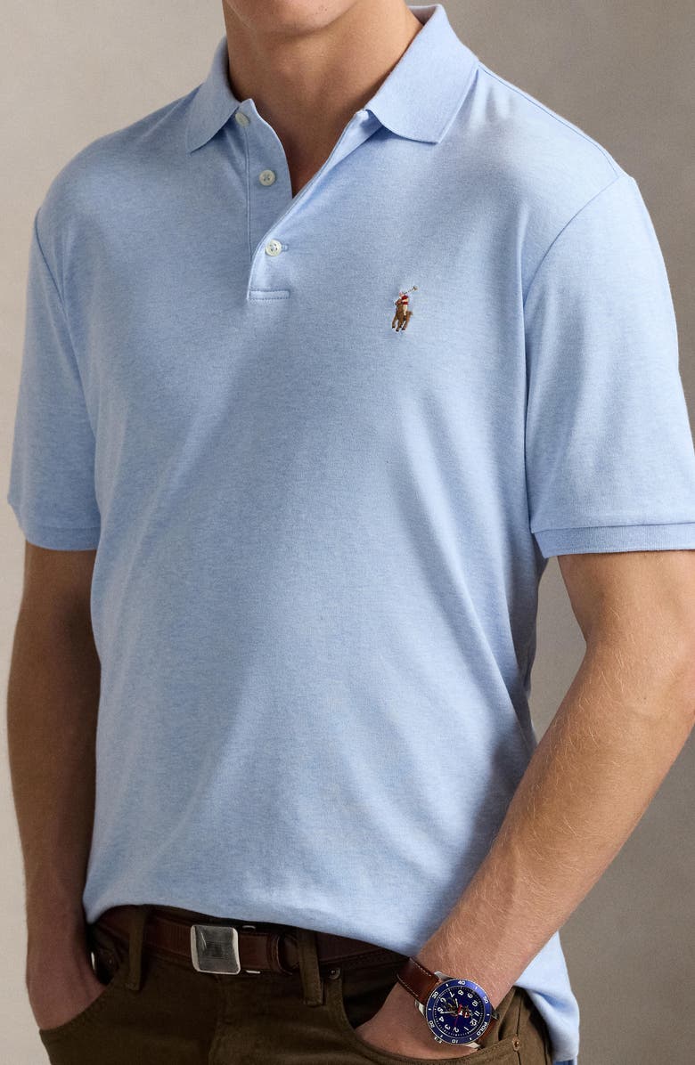 Polo Ralph Lauren Classic Fit Solid Blue Cotton Jersey Polo, Alternate, color, 