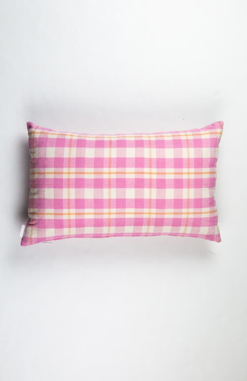 ARCHIVE NEW YORK ARCHIVE NEW YORK HANDWOVEN CLASSIC GINGHAM RECTANGLE COTTON THROW PILLOW 