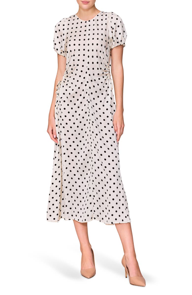 MELLODAY Bubble Sleeve Midi Dress, Main, color, 