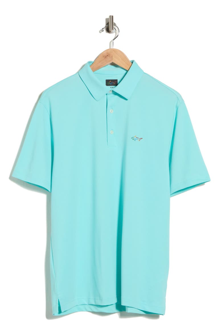 Oyster Pique Performance Polo, Alternate, color, ICE TEAL