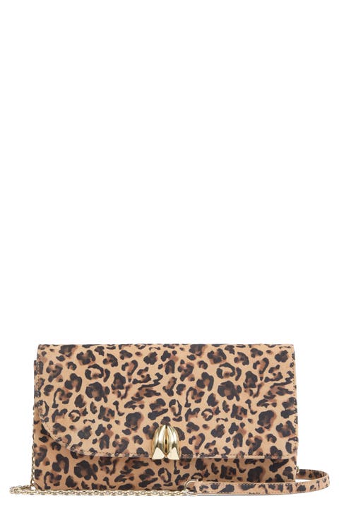 Aria Curve Flap Leather Clutch