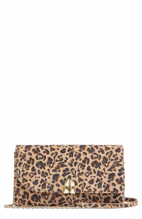 LK Bennett Aria Curve Flap Leather Clutch