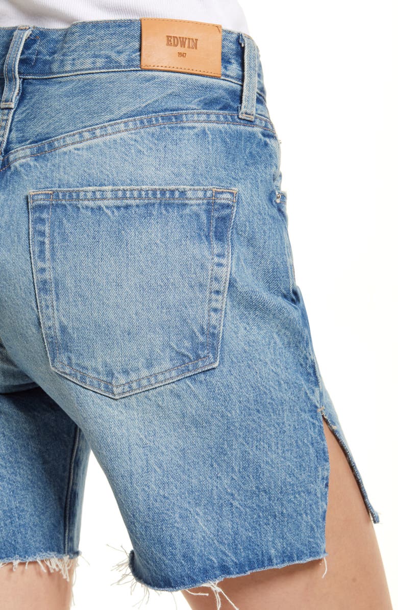 EDWIN Cai High Waist Cutoff Denim Shorts, Alternate, color, 